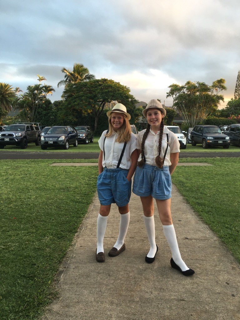 Lily Stokes and Tabitha Ross ready to perform "Edelweiss"