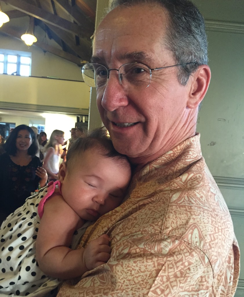 Future student? Piano student Lily Glick's father Kevin and new baby sister Naomi